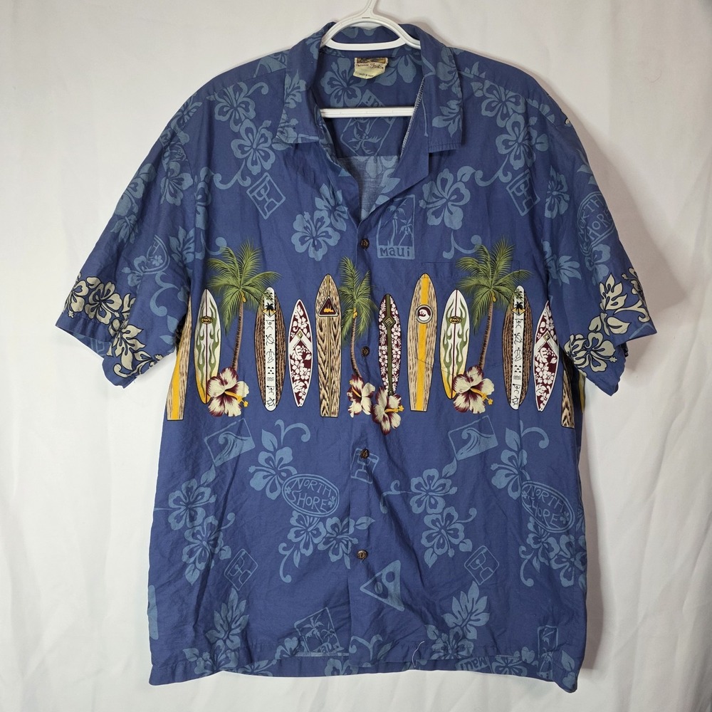 Vintage 1990s Winnie Fashion Hawaiian Shirt Mens XL Surfboard Print‎ Hawaiian